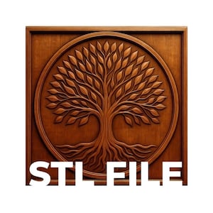 Tree of Life Relief Cut STL File for CNC Relief Carving & 3D Printing | Digital Download | Wall Art, Plaque, Decor