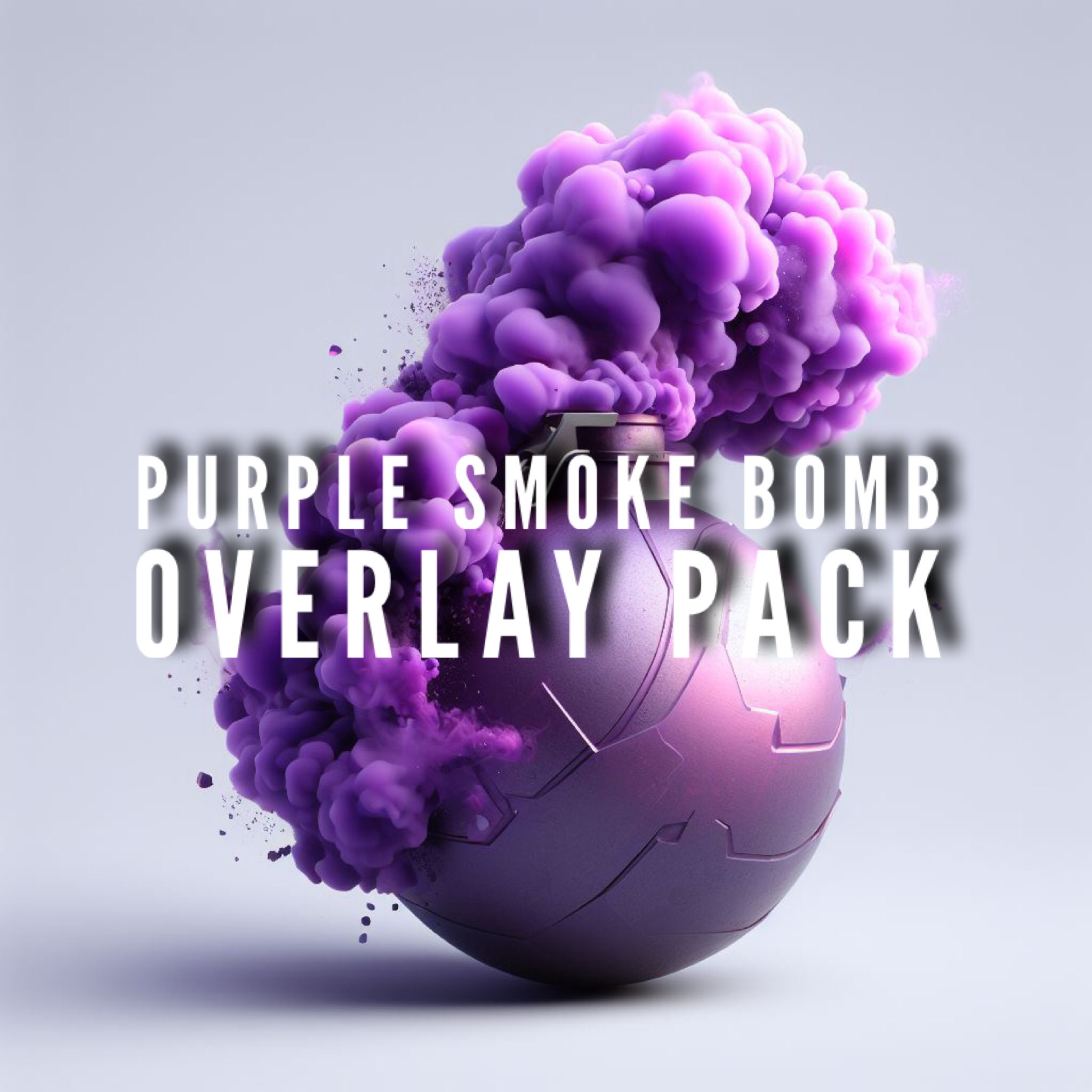 Purple Smoke Bomb Overlay Bundle, Transparent Background, Digital