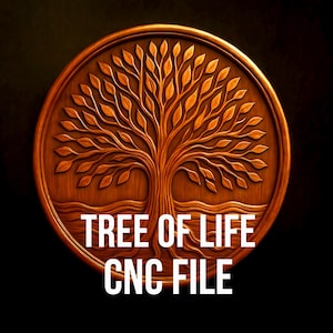 Arquivo STL da Árvore da Vida para CNC | Download digital com e sem moldura | Design de corte em relevo | Uso comercial