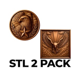American Eagle STL Files 2-Pack: CNC Relief Carving & 3D Printing (Digital Download)
