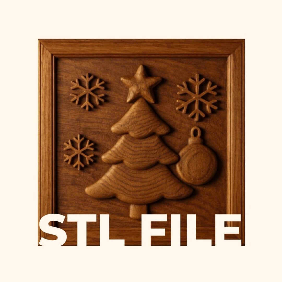 Christmas Tree Relief Cut STL File for CNC Relief Carving & 3D Printing ...