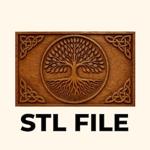 Tree of Life Relief Cut STL File for CNC Relief Carving & 3D Printing | Digital Download | Wall Art, Plaque, Decor