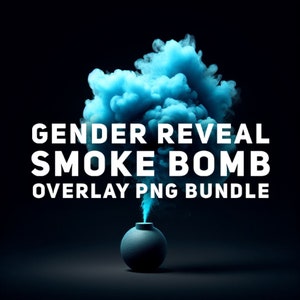 Gender Reveal Smoke Bomb Blue Overlay Bundle, Transparent Background, Banners Digital Download Print Art, Commercial Use