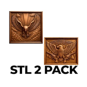 American Eagle STL Files 2-Pack: CNC Relief Carving & 3D Printing (Digital Download)