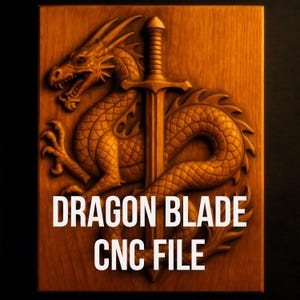 Arquivo STL Dragon Sword – Relevo 3D para gravação CNC ou a laser – Arte de parede de fantasia – Licença de uso comercial – Download instantâneo