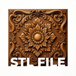 Mandala Floral STL-Datei für CNC 3D Dekorative Wand Kunst Digitaler Download | Aufwändige Blume Carving Design für Fräser & Gravur Kommerzielle Nutzung