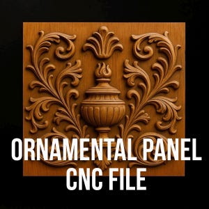 Rolo de Urna Ornamentada - Arquivo STL para CNC | Relevo Floral Barroco | Download Digital de Arte de Parede 3D | Licença de Uso Comercial