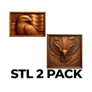 American Eagle STL Files 2-Pack: CNC Relief Carving & 3D Printing (Digital Download)