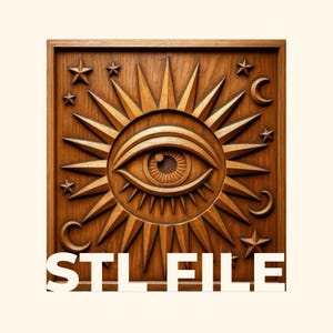 All Seeing Eye STL File – CNC Relief Carving & 3D Printing | Wall Art Digital Download