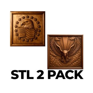 American Eagle STL Files 2-Pack: CNC Relief Carving & 3D Printing (Digital Download)