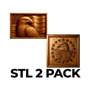 American Eagle STL Files 2-Pack: CNC Relief Carving & 3D Printing (Digital Download)