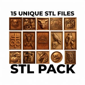 Halloween 15 Pack! STL File Bundle | 15 Different CNC Relief Cut Designs for CNC & 3D Printing Digital Download for Resin and fdm Printers