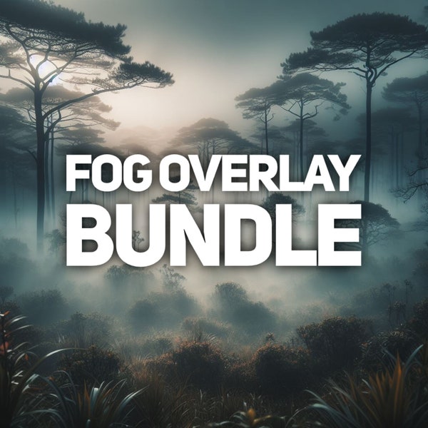 Fog Overlay Bundle, Transparent Background, Banners Digital Download Print Art, Commercial Use