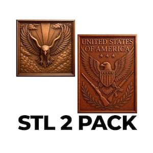 American Eagle STL Files 2-Pack: CNC Relief Carving & 3D Printing (Digital Download)
