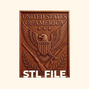 American Eagle STL File – CNC Relief Carving & 3D Printing | Wall Art Digital Download