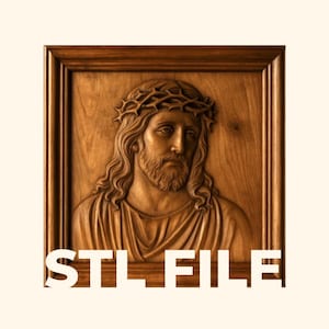 Jesus Relief Cut STL File for CNC Relief Carving & 3D Printing | Digital Download | Wall Art, Plaque, Decor