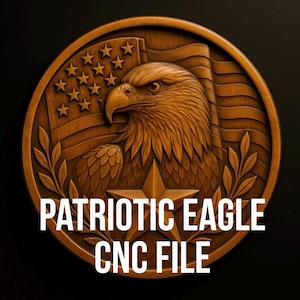 Arquivo STL de Moeda da Águia Patriótica | Relevo da Bandeira Americana para Escultura CNC e 3D | Download Digital do Medalhão dos EUA