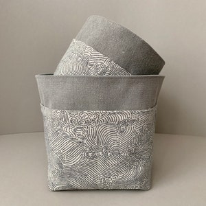 Utensilo Set &quot;Waves&quot; canvas cotton * organizer basket * desk * bathroom * nursery * van life * camper * home decor * ocean lover * surfer