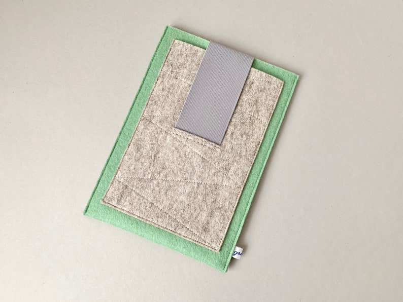 pure new wool felt insulating tablet case shock-absorbing water-repellent custom size iPad Mini sleeve seaspray pocket extra pocket