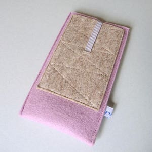 Handy Hülle "rose pocket" reine Schurwolle, Filz, stoßdämpfend, wasserabweisend, isolierend, mit Extrafach! auf Maß! iPhone, iPod Samsung