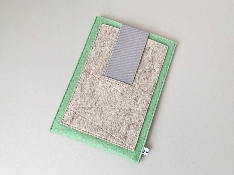 pure new wool felt insulating tablet case shock-absorbing water-repellent custom size iPad Mini sleeve seaspray pocket extra pocket