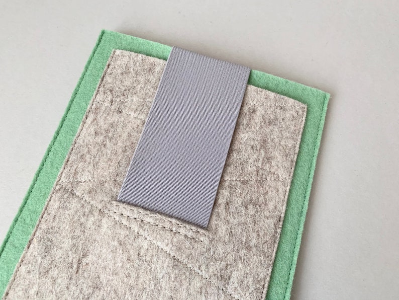 pure new wool felt insulating tablet case shock-absorbing water-repellent custom size iPad Mini sleeve seaspray pocket extra pocket