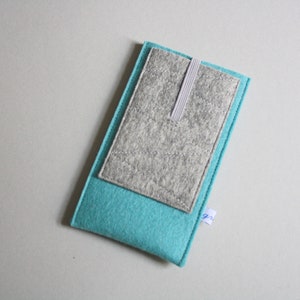 Handyhülle auf Maß "ocean pocket", reine Schurwolle, stoßdämpfend & isolierend, mit Extrafach! iPhone, Samsung, Huawei, Xiaomi, Google Pixel