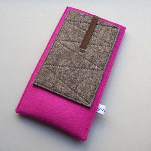 iPhone SE,X,Xr,11,12,13,14,15 Pro Max Hülle "pink pocket", reine Schurwolle Filz, Maßanfertigung, stoßdämpfend, wasserabweisend, Extrafach!