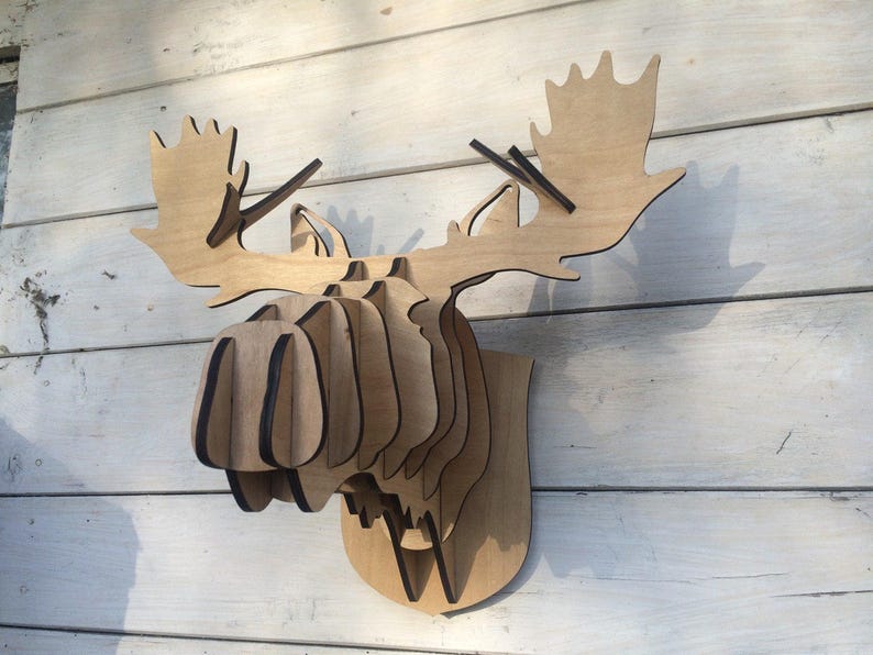 3D moose head wall mount decor size: S | Etsy