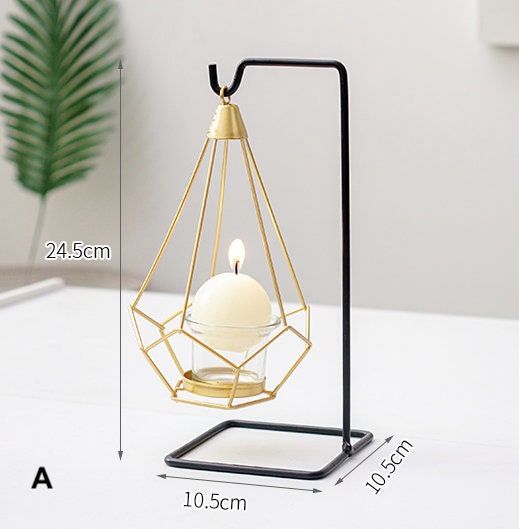 Black and Gold Metal Waterdrop Candle Holder Diamond Shaped Etsy