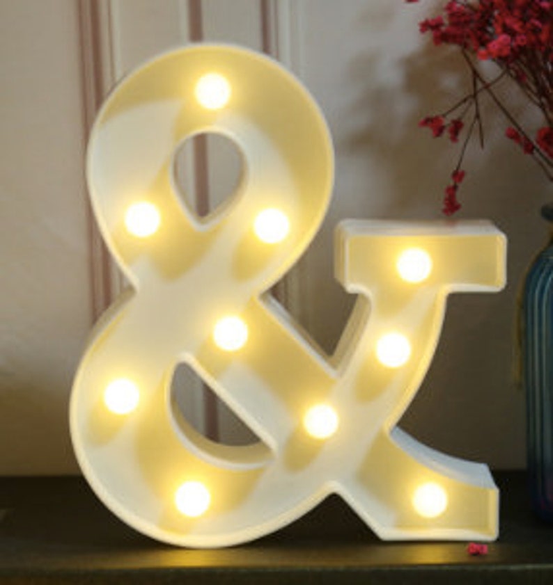 22cm Light up Letters Marquee Letters LED Bedside Lamp Etsy