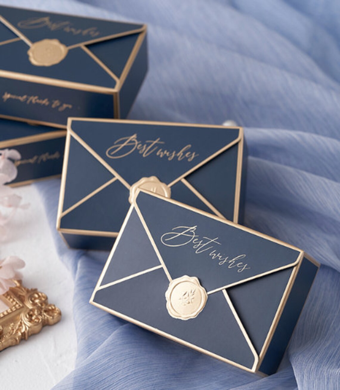 30boxes Blue Envelope Letter Wedding Favor Boxes Wedding Gift Etsy