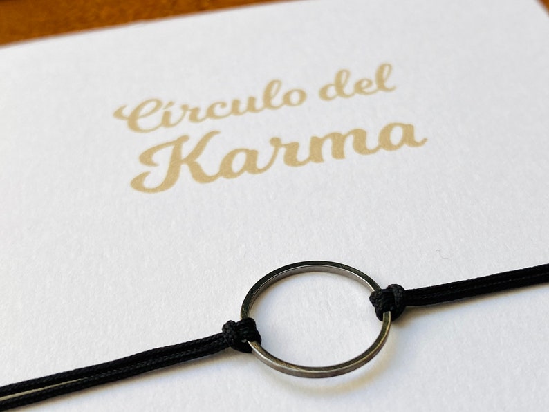 Pulsera de círculo del Karma con tarjeta explicativa en español/inglés 4 modelos a elegir Amuletos imagen 6