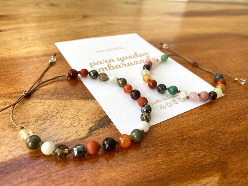 Pulsera de piedras energéticas para quedar embarazada piedras para mejorar la fertilidad vela de intención kit de limpieza energética imagen 8