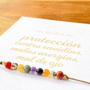 Pulsera o collar intención piedras energéticas y cristales significado para la protección, contra envidias y malas energías Ritual mágico imagen 2