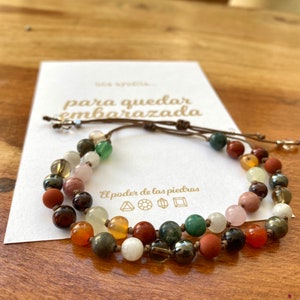 Pulsera de piedras energéticas para quedar embarazada piedras para mejorar la fertilidad vela de intención kit de limpieza energética imagen 5