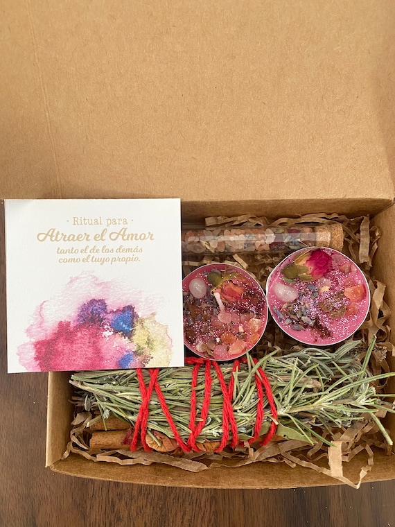 Love ritual to attract love - magic candles, shower or bath salts and special incense love