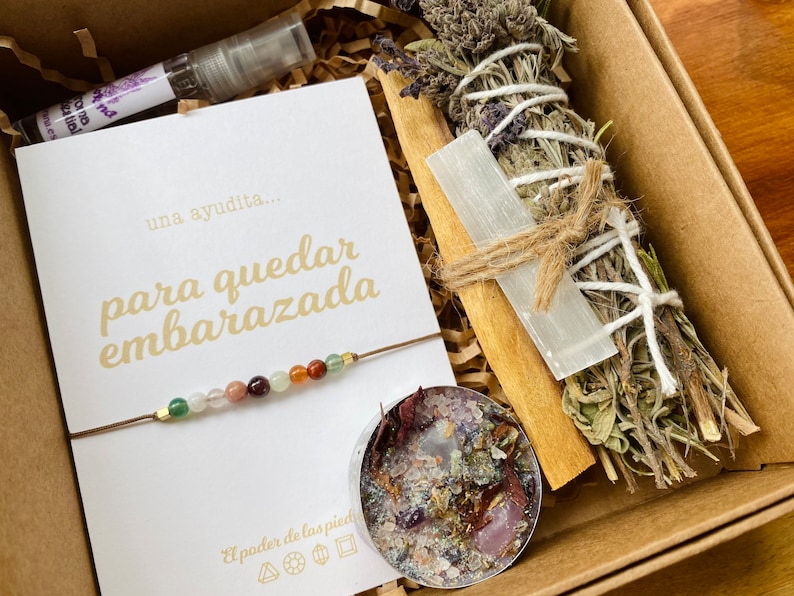 Pulsera de intención quedar embarazada Kit Ritual mágico mejorar la fertilidad Vela y pulsera con significado de piedras y cristales imagen 10