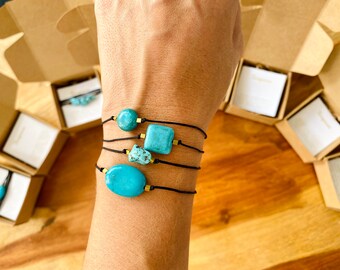 Turquoise bracelet and necklace with explanatory card and box - several Turquoise options to choose from