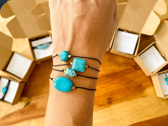 Turquoise bracelet and necklace with explanatory card and box - several Turquoise options to choose from