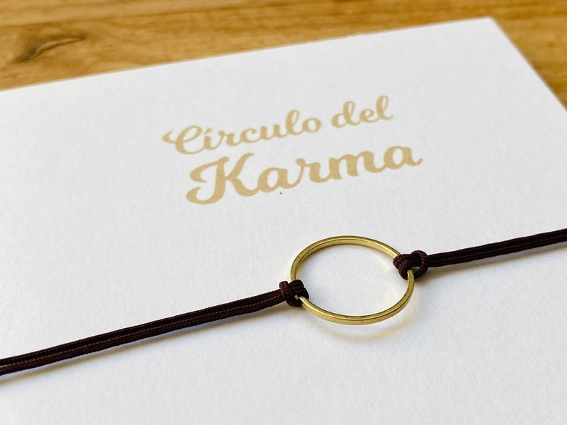 Pulsera de círculo del Karma con tarjeta explicativa en español/inglés 4 modelos a elegir Amuletos imagen 5