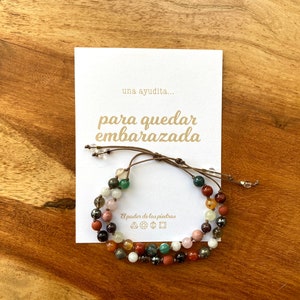 Pulsera de piedras energéticas para quedar embarazada piedras para mejorar la fertilidad vela de intención kit de limpieza energética imagen 6