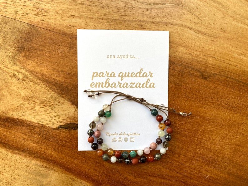 Pulsera de piedras energéticas para quedar embarazada piedras para mejorar la fertilidad vela de intención kit de limpieza energética imagen 6