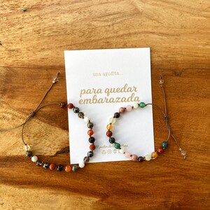 Pulsera de piedras energéticas para quedar embarazada piedras para mejorar la fertilidad vela de intención kit de limpieza energética imagen 7