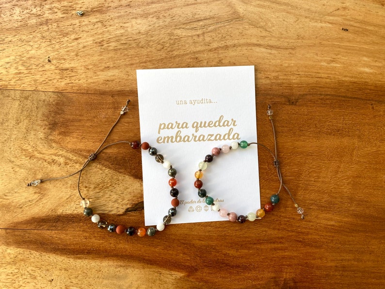 Pulsera de piedras energéticas para quedar embarazada piedras para mejorar la fertilidad vela de intención kit de limpieza energética imagen 7