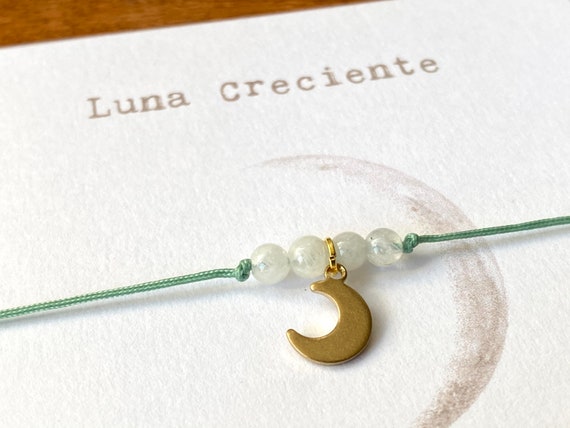 Crescent moon and moonstone bracelet