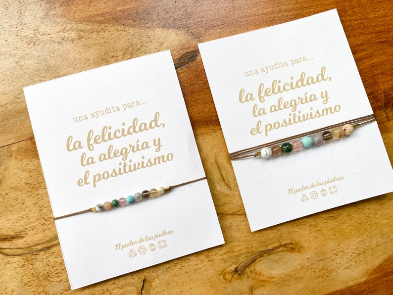 Pulsera o collar intención piedras energéticas y cristales significado felicidad, alegría y positivismo Ritual mágico vela de intención imagen 7