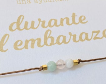 Pulsera del embarazo con piedras energéticas para ayudar a quedar embarazada, durante el embarazo, el parto y la lactancia