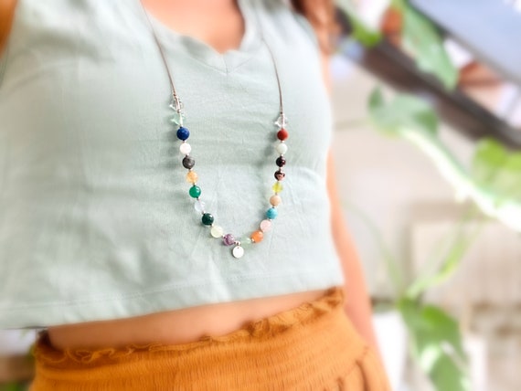 Collar del embarazo con piedras energéticas para ayudar a Etsy España