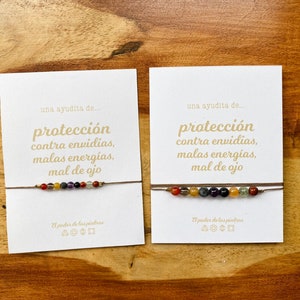 Pulsera o collar intención piedras energéticas y cristales significado para la protección, contra envidias y malas energías Ritual mágico imagen 6